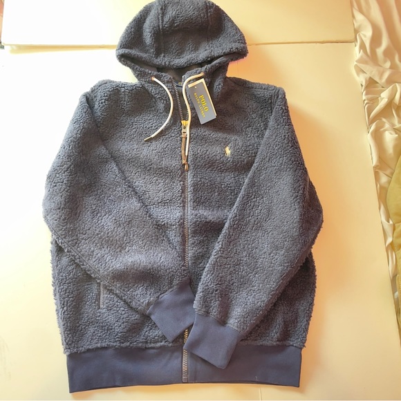Polo Ralph Lauren Retro Pile Sherpa Fleece Hooded Jacket Large - Picture 8 of 12